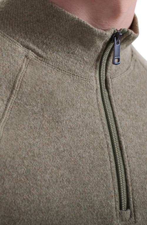 Bugatchi Brushed Cotton Blend Quarter Zip Pullover In Green