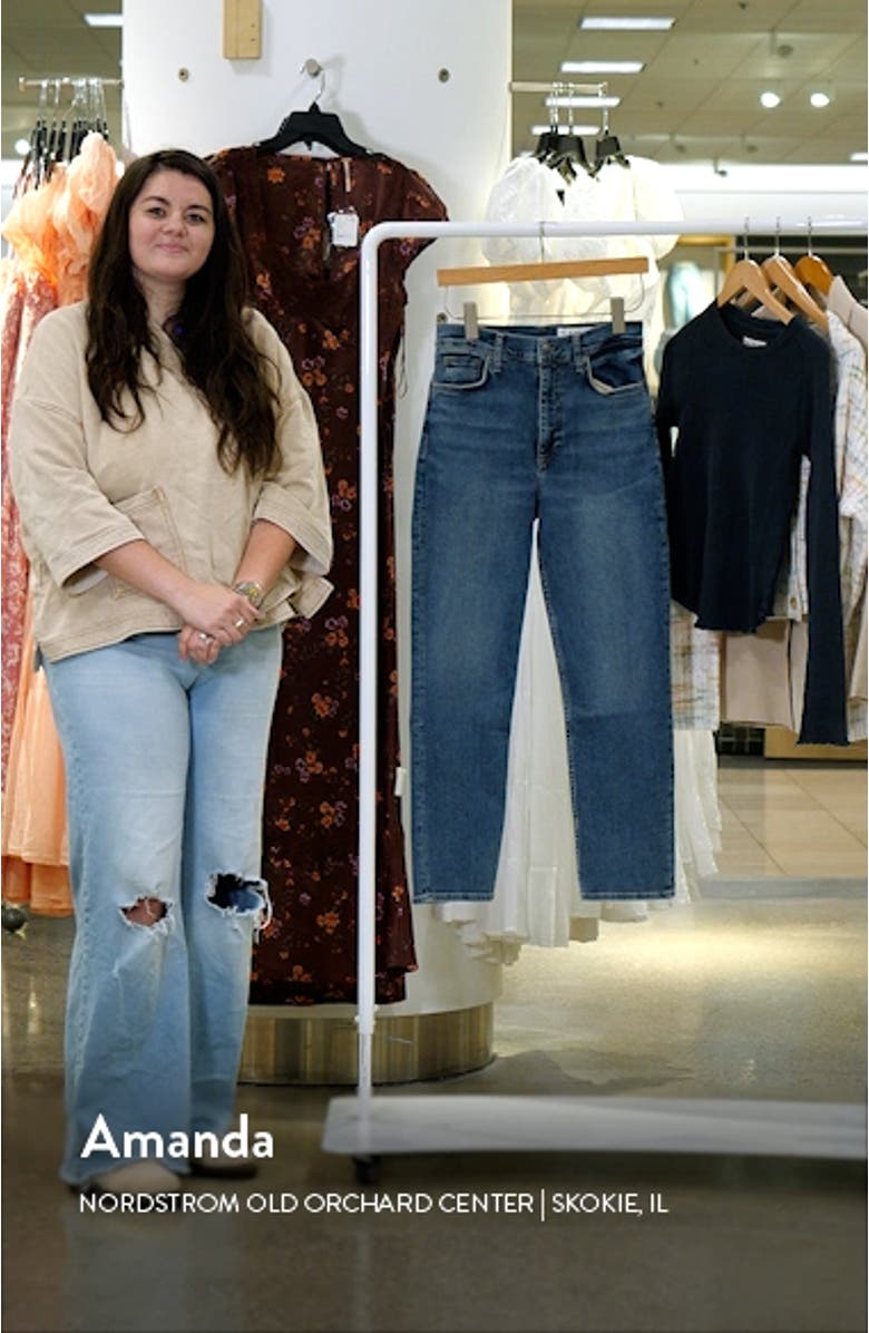 Flexi Wren High Waist Ankle Slim Straight Leg Jeans, sales video thumbnail