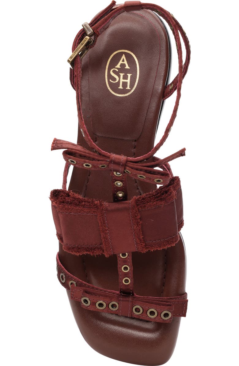 Ash Rachel Studded Ankle Strap Slide Sandal, Alternate, color, Marsala