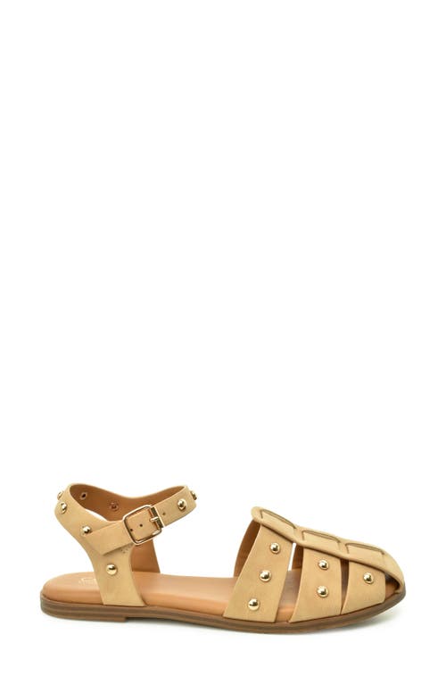 Catherine Catherine Malandrino Studded Fisherman Sandal In Sand Nubuck