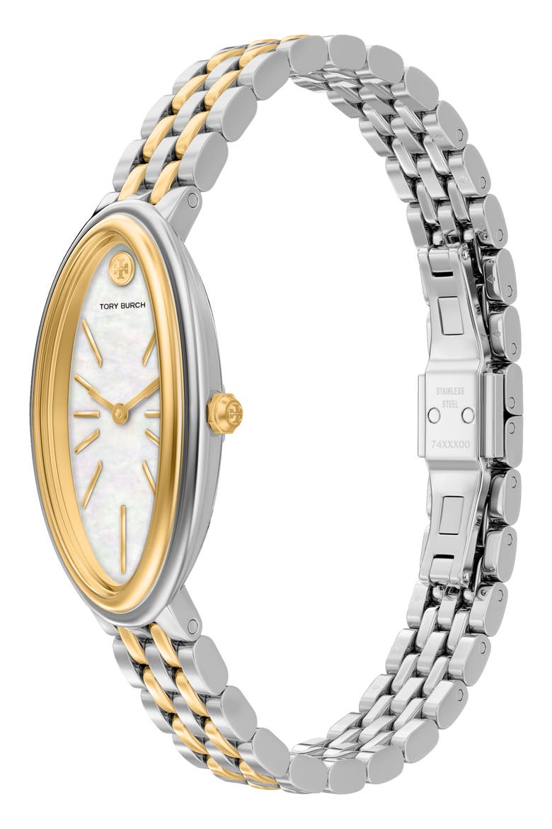 The Oval Elongated Bracelet Watch, 22mm x 38mm, Alternate, color, TWO TONE