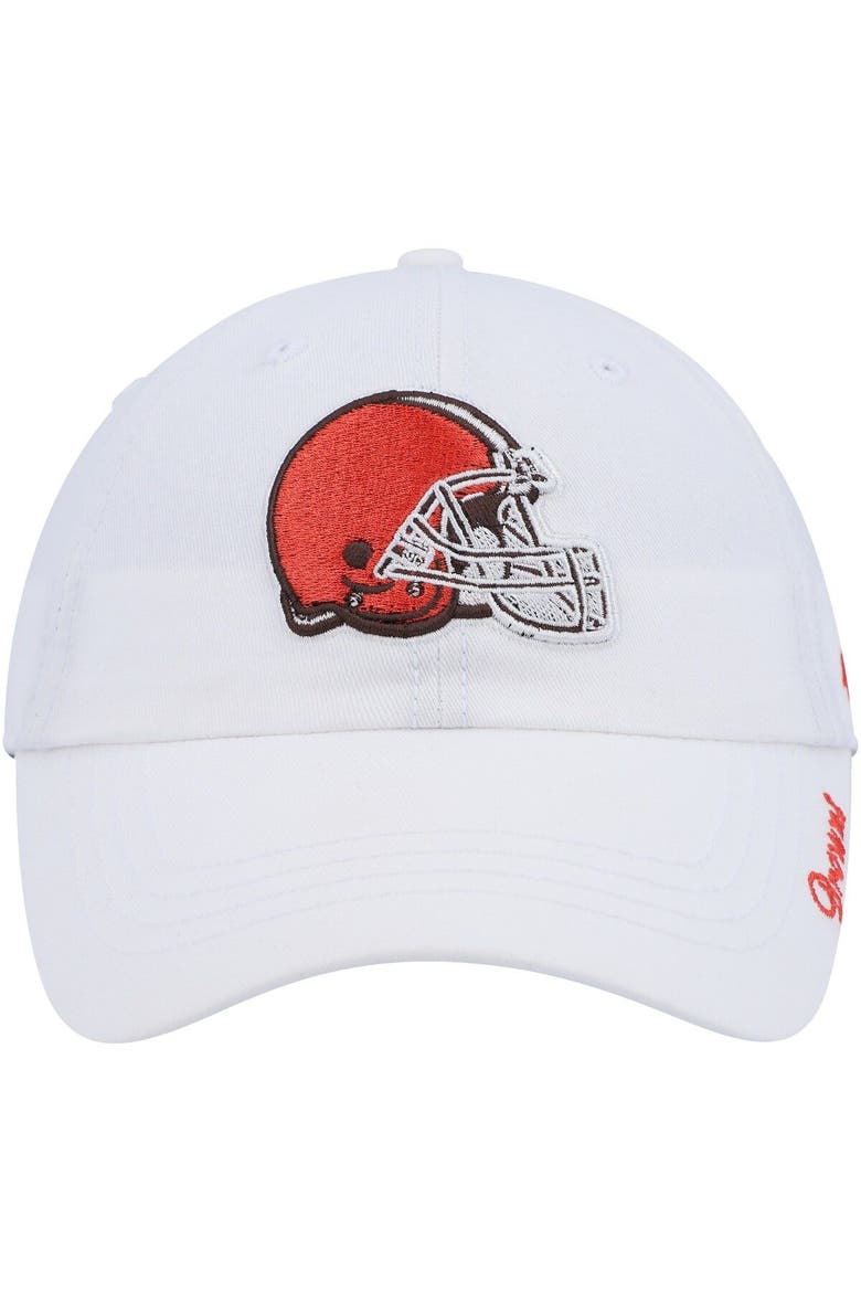 Women's '47 White Cleveland Browns Miata Logo Clean Up Adjustable Hat, Alternate, color, White
