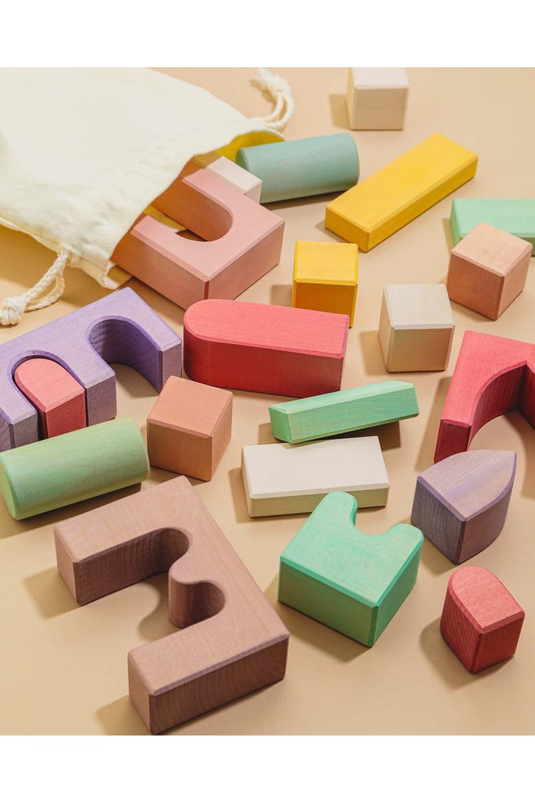 Karen Classic Wooden Building Block Set - 21 Pieces, Alternate, color, Easter