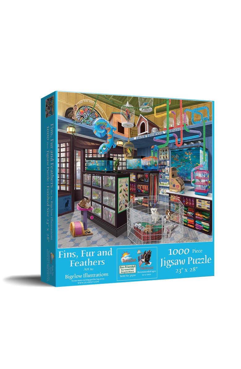 Sunsout Fins, Fur and Feathers 1000 piece Jigsaw Puzzle for Adults, Main, color, Multicolor