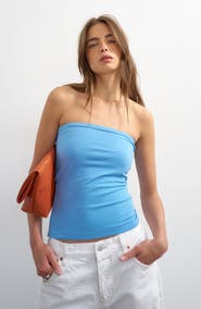 Topshop Cotton Jersey Bandeau Top
