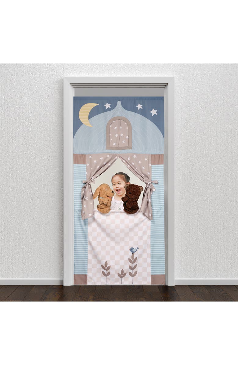 Lambs & Ivy Doorway Puppet Theater Developmental Toy with 2 Luxury Hand Puppets, Alternate, color, Multicolor