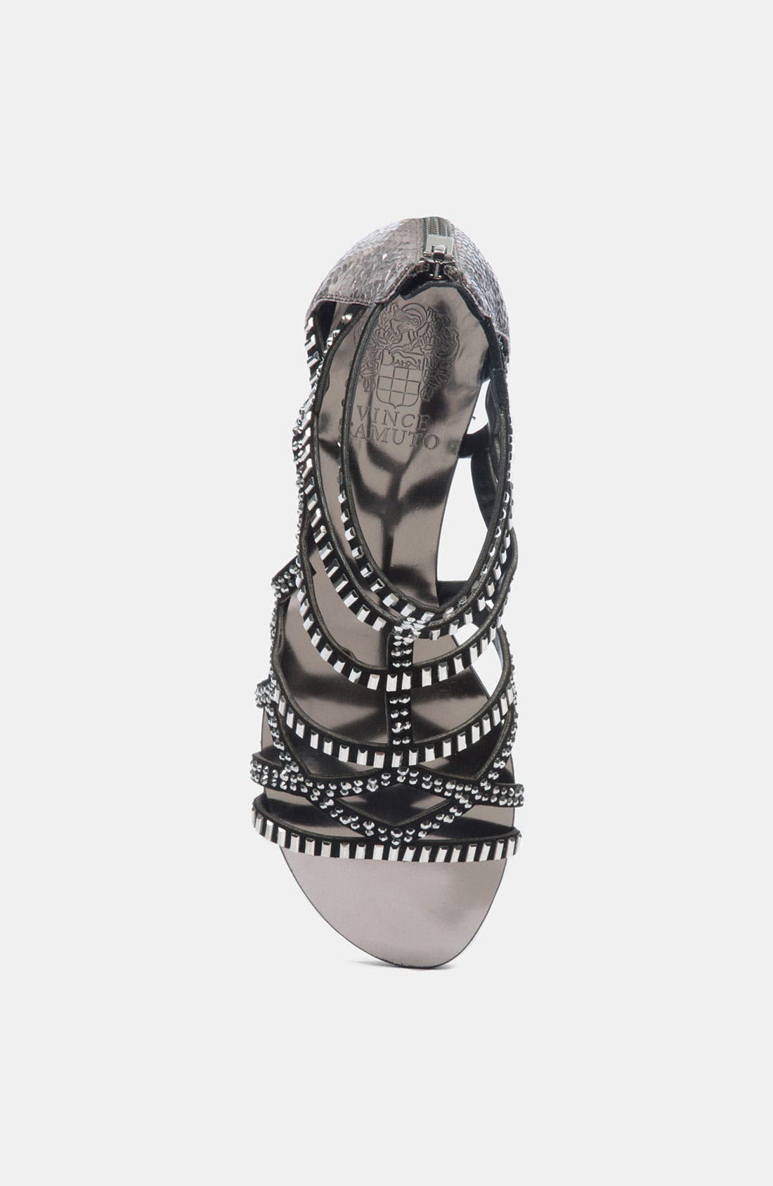 'Emera' Sandal, Alternate, color, BLACK/ STEEL