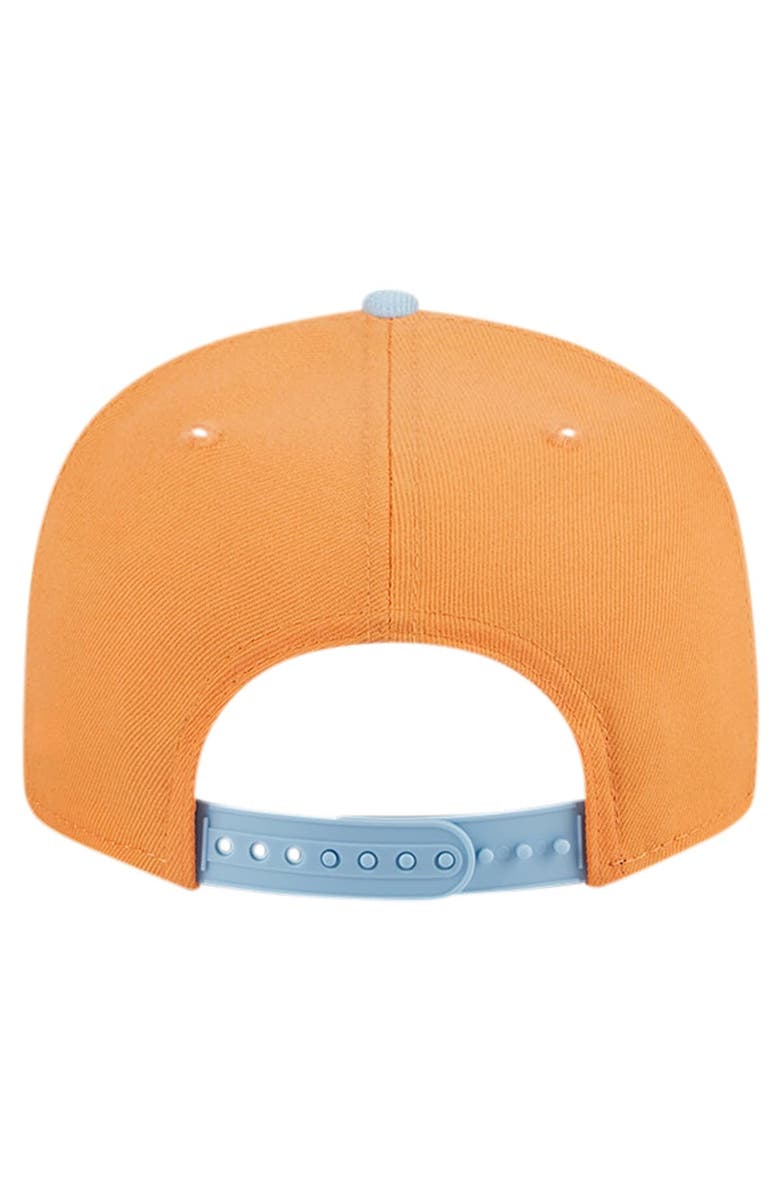 New Era Men's New Era Orange/Light Blue Golden State Warriors 2-Tone Color Pack 9FIFTY Snapback Hat, Alternate, color,