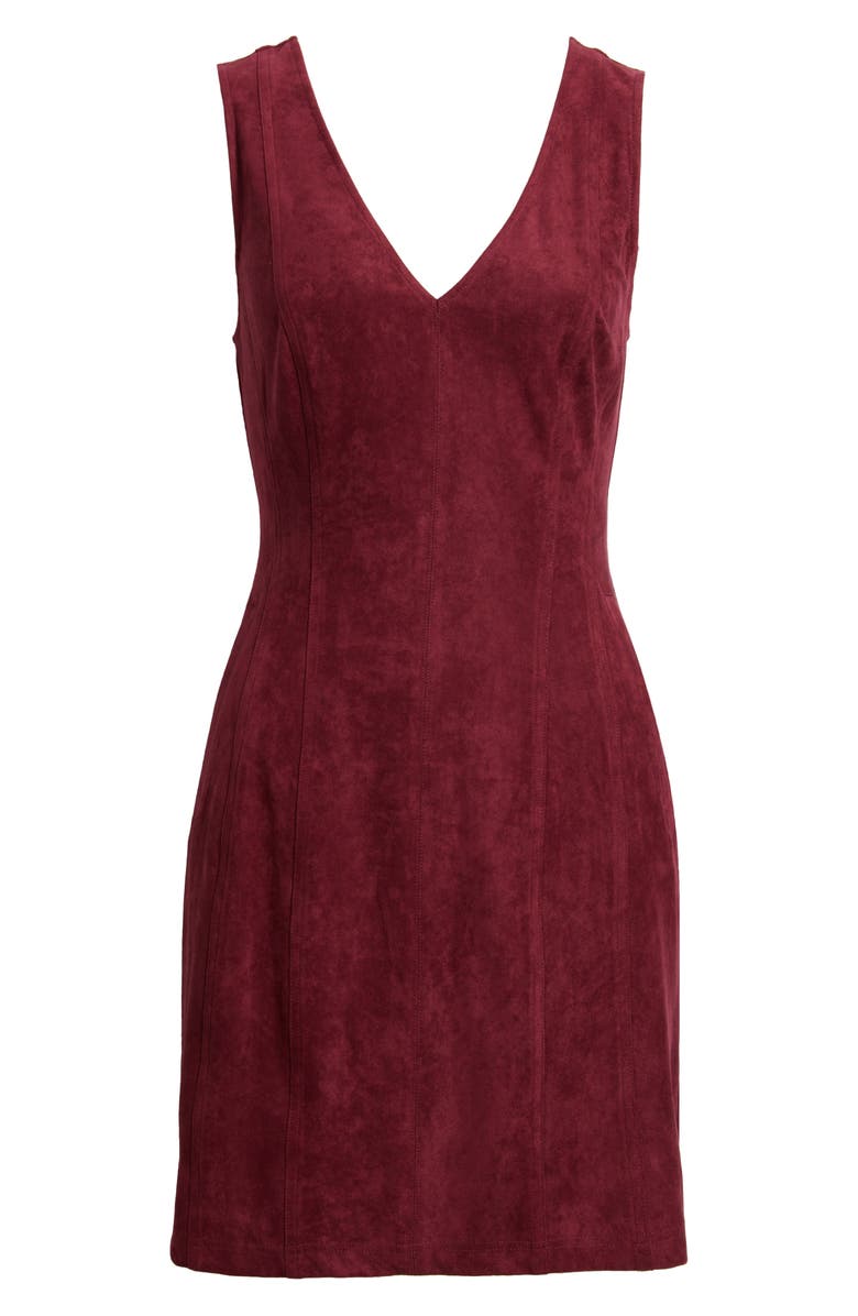 CIEBON Nasha Faux Suede Sheath Dress, Alternate, color, Maroon