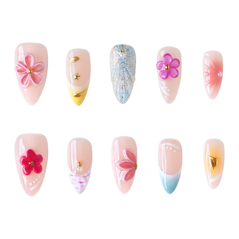 Miami - Medium Almond Press-on Nails