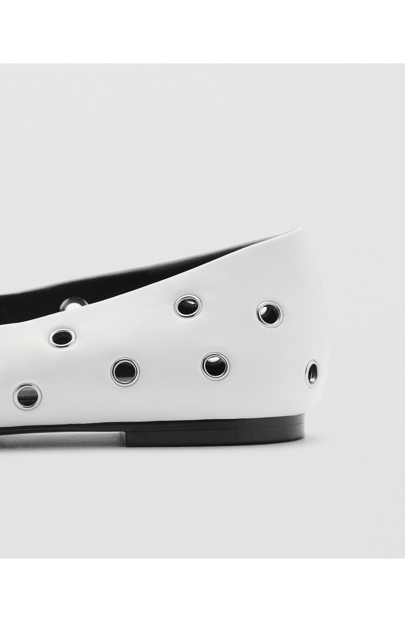 Grommet Ballet Flat, Alternate, color, WHITE