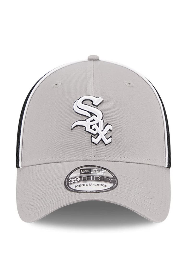 Men's New Era Gray Chicago White Sox Pipe 39THIRTY Flex Hat, Alternate, color, Gray