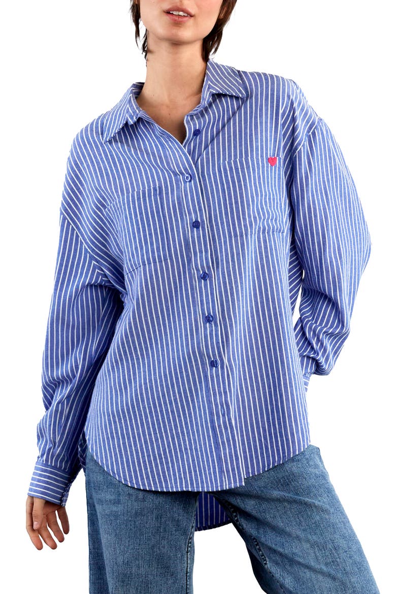 Maybe Tomorrow Stripe Shirt, Main, color, NICE BLUE STRIPE