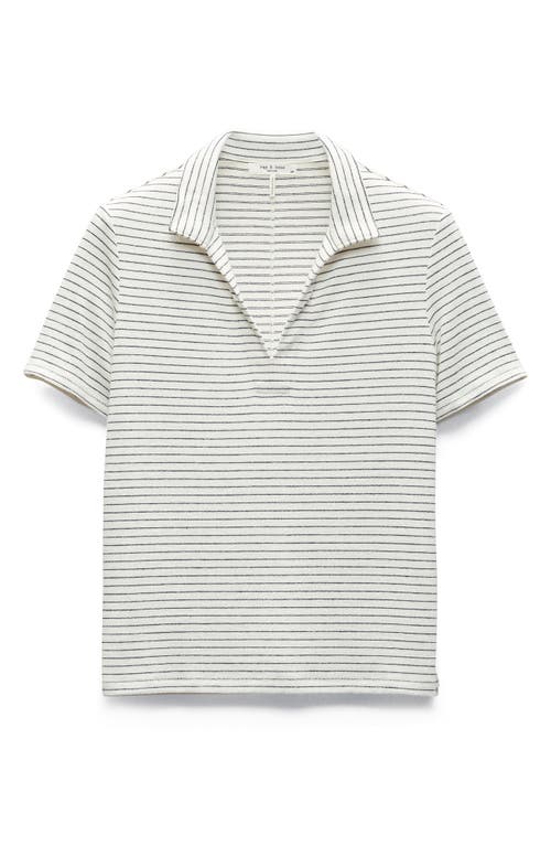 Shop Rag & Bone Stripe Polo Shirt In Ivrystripe