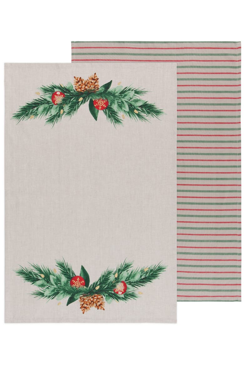 2-Pack Deck the Halls Tea Towel Set, Main, color, DECK THE HALLS