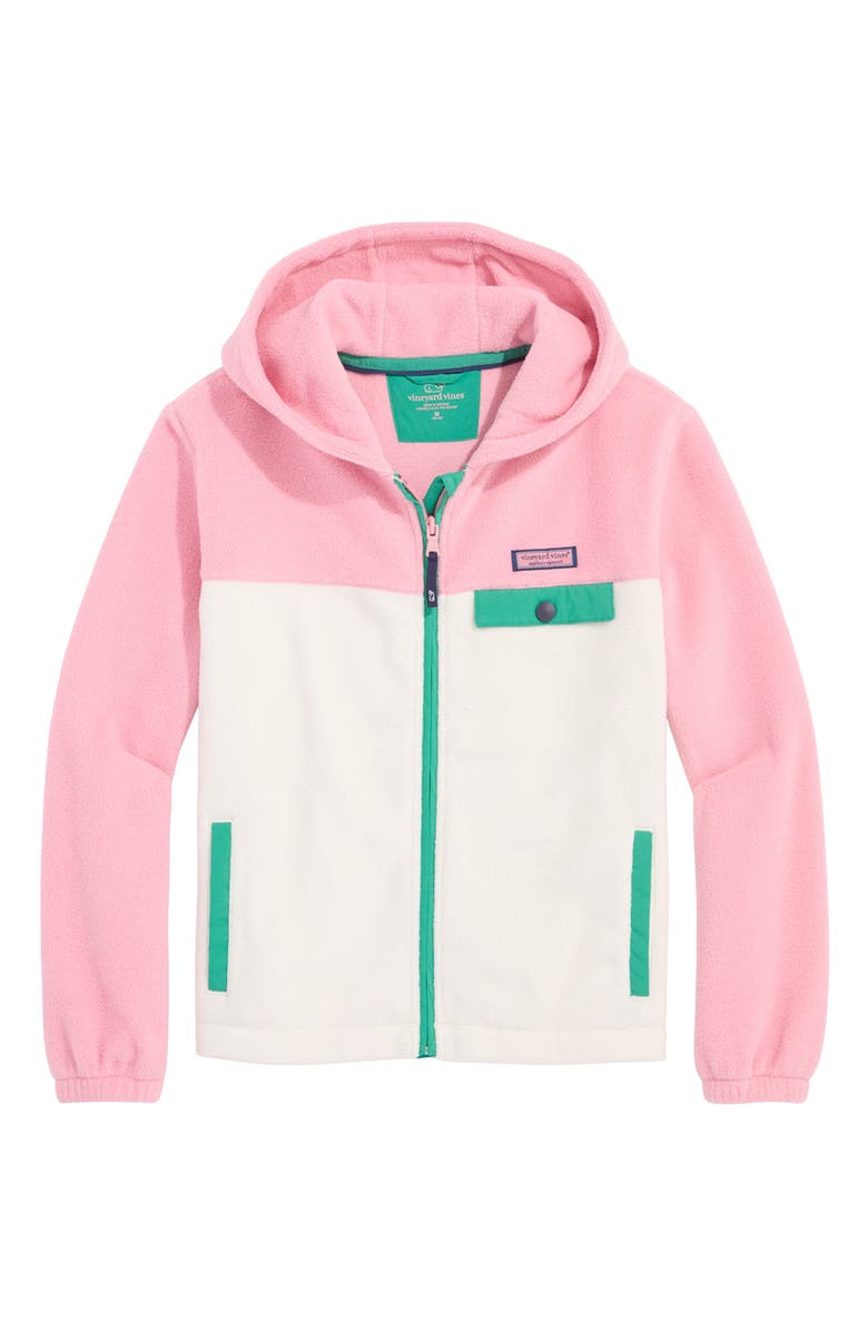 vineyard vines Kids' Harbor Fleece Zip-Up Hooded Jacket, Main, color, 