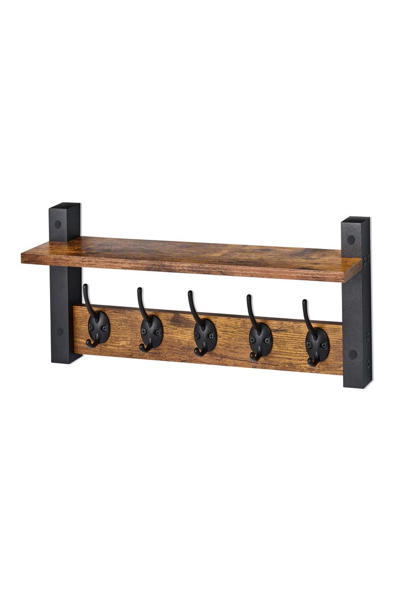 16-Inch Floating Wall Shelf, Main, color, BROWN