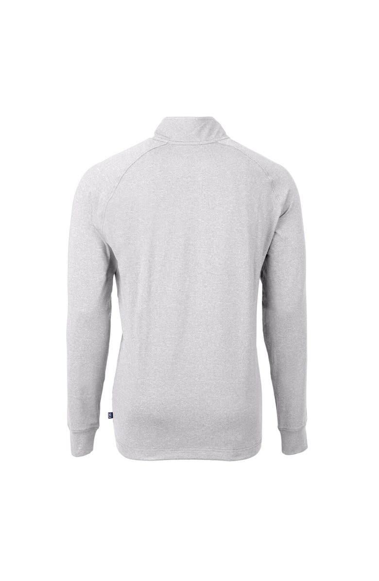 Cutter & Buck Men's Cutter & Buck  Heather Gray Clemson Tigers Alumni Logo Adapt Eco Knit Heathered Recycled Quarter-Zip Pullover Top, Alternate, color, 