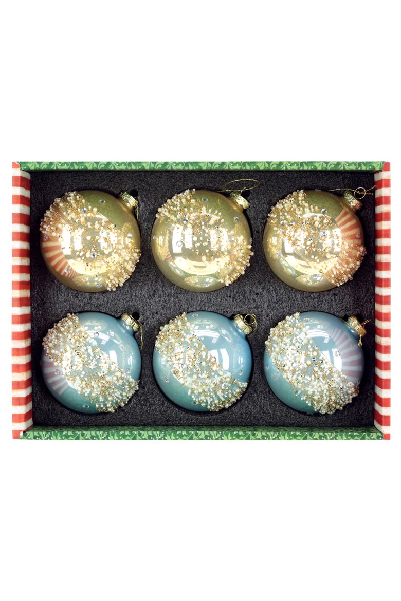 Enchanted Sparkle Ornament, Box of 6, Alternate, color, Champagne Gold