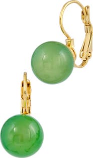 SAVVY CIE JEWELS Jade Lever Back Earrings