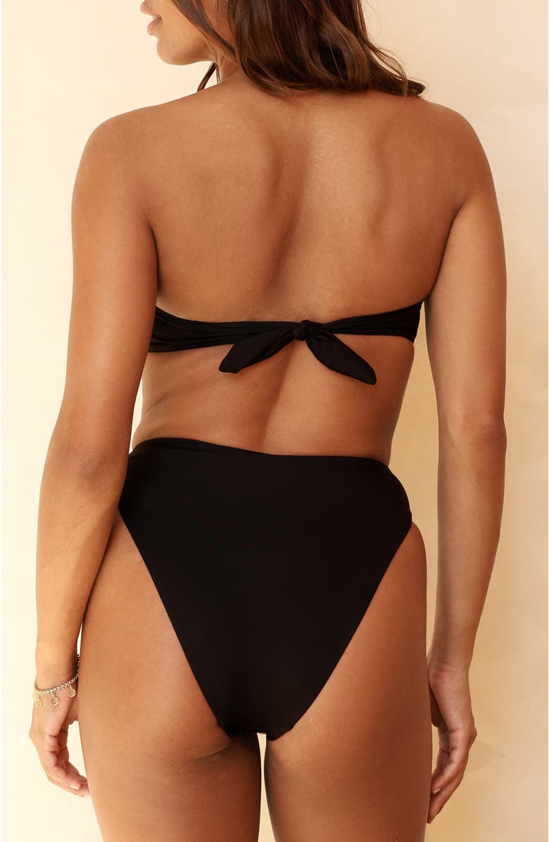 Dippin Daisys Shay Bandeau Bikini Top, Alternate, color, Black
