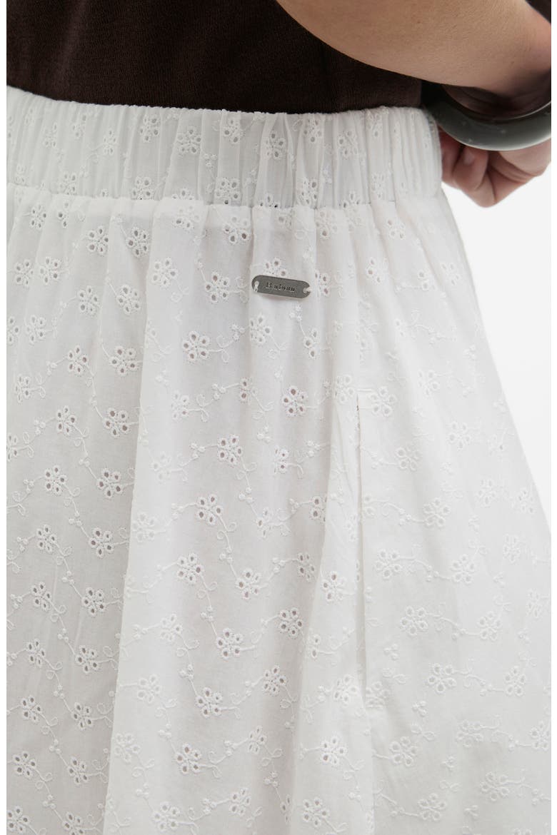Melody Cotton Blend Eyelet Skirt, Alternate, color, WHITE