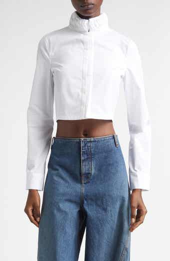 Twisted Detail Crop Poplin Shirt