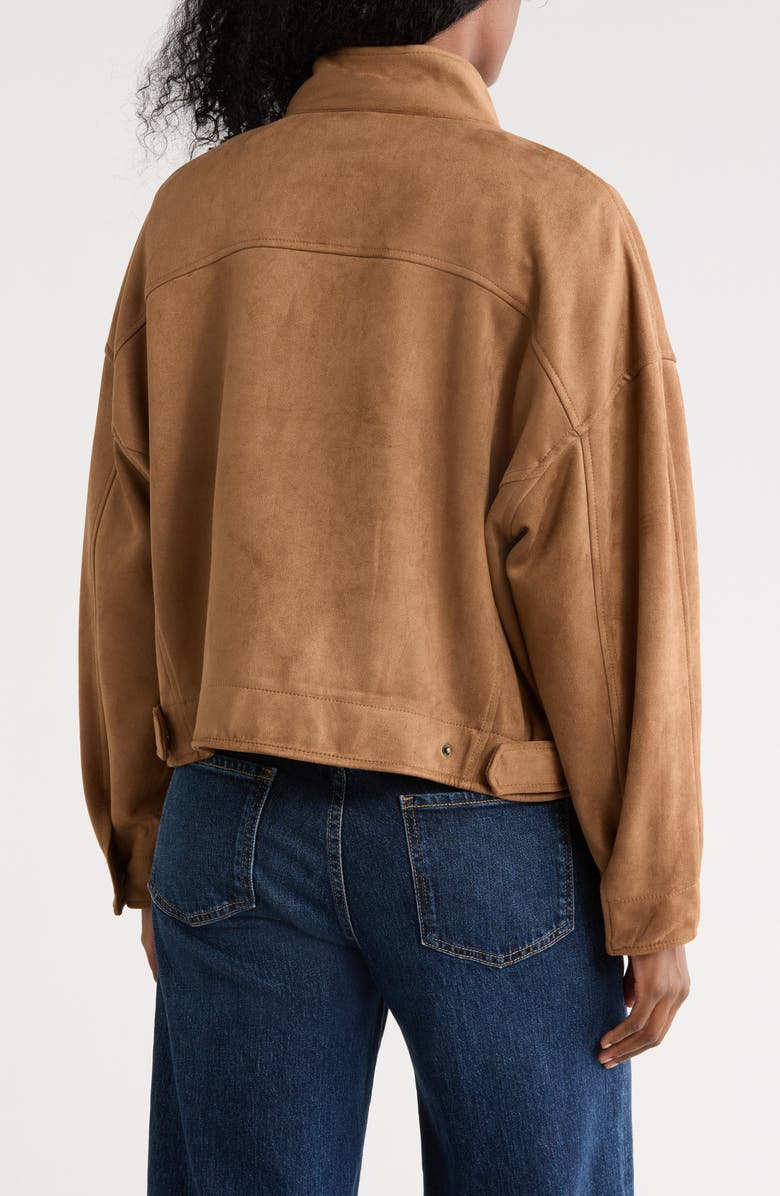 MAX STUDIO Faux Suede Full Zip Jacket, Alternate, color, Vicuna-Vicuna