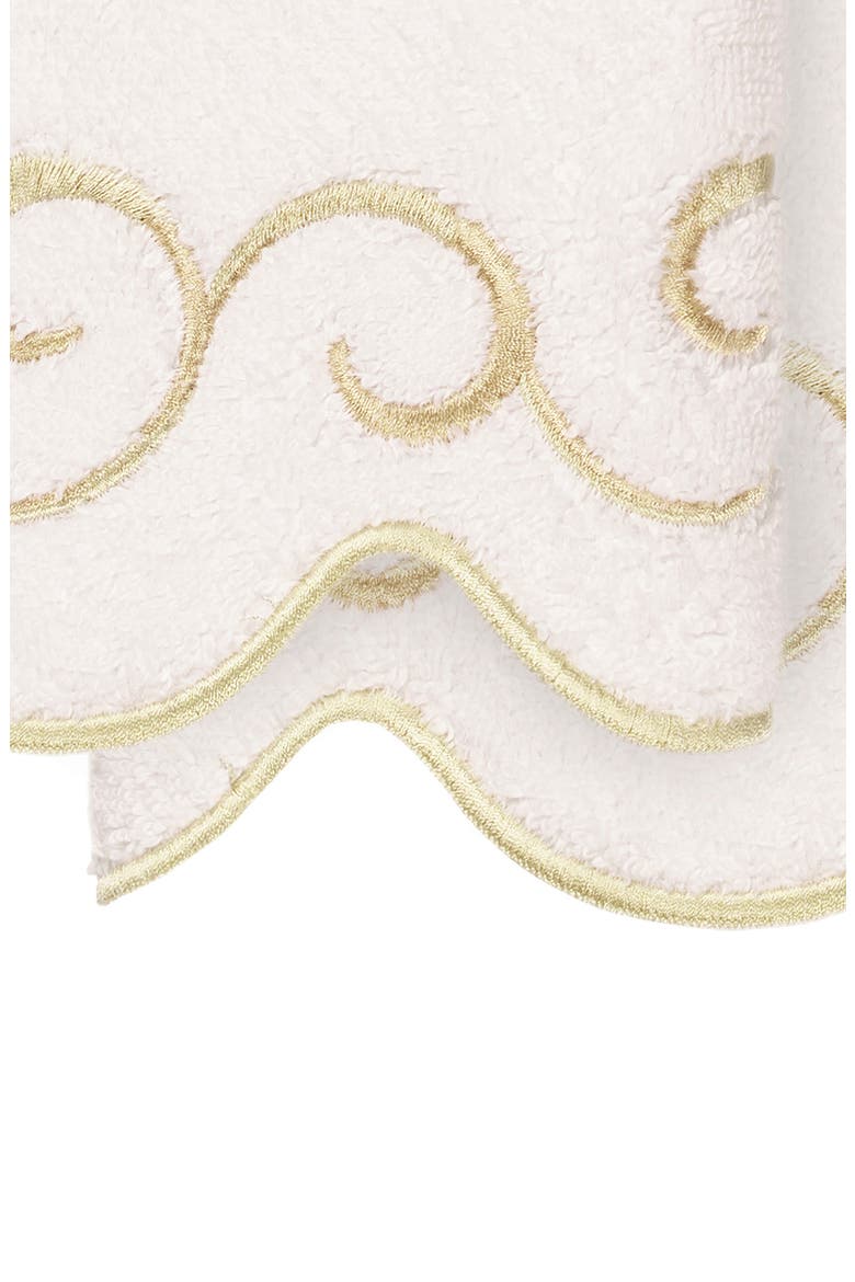 2-Piece Simplicity Embroidered Turkish Cotton Hand Towel Set, Alternate, color, WHITE/ BEIGE