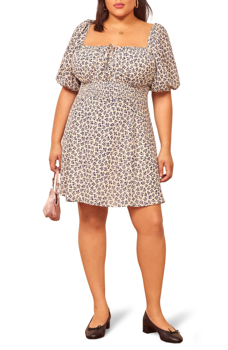 Reformation Jo Floral Puff Sleeve Minidress, Main, color,