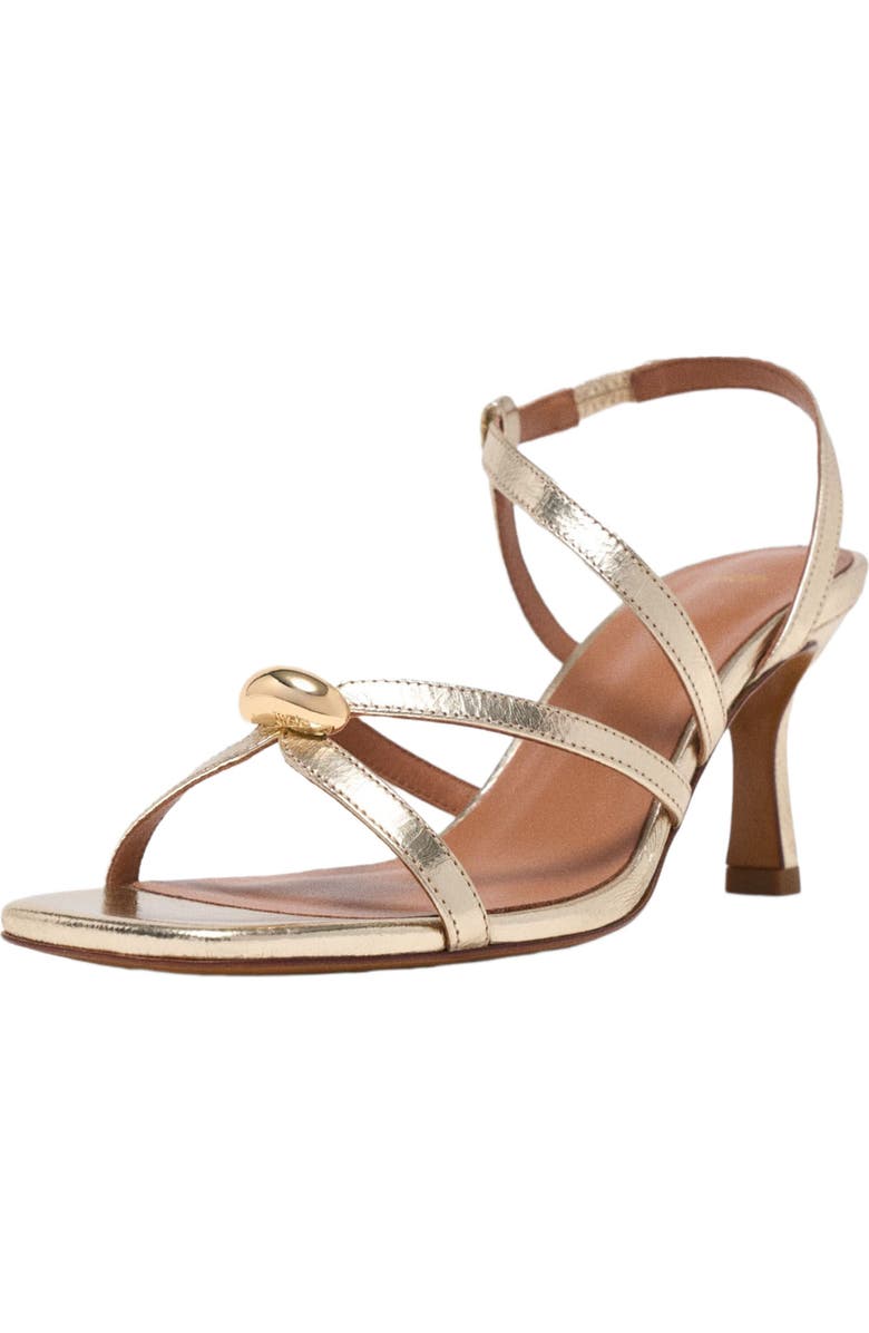 maje Metallic multi-strap sandals, Alternate, color, Light Gold