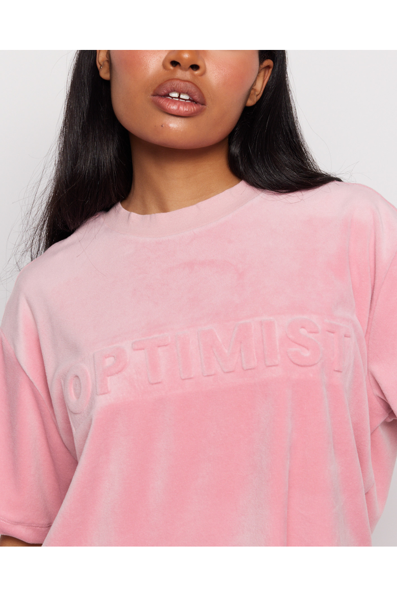 OPTIMIST VELOUR OVERSIZED TEE, Alternate, color, PINK