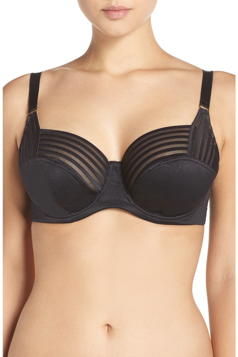 Etta Underwire Balconette Bra, Main, color, BLACK