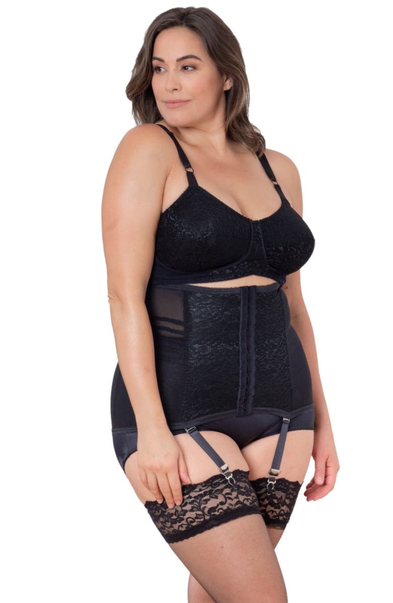 Rago Waist Trainer Girdle with Garters Firm Shaping, Alternate, color, Black