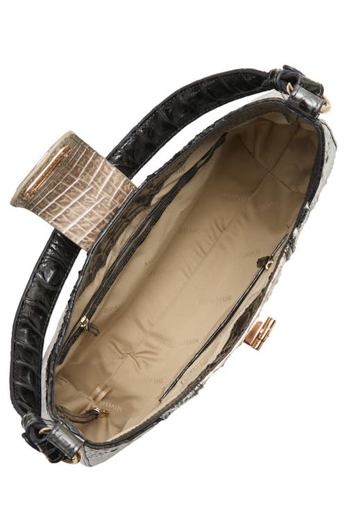 Brahmin Fallon Embossed Leather Shoulder Bag In Black