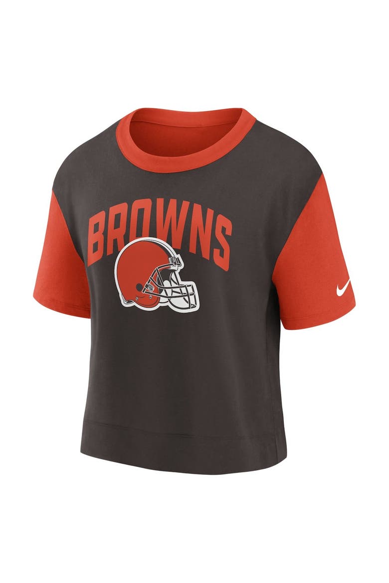 Women's Nike Orange/Brown Cleveland Browns High Hip Fashion T-Shirt, Alternate, color, Orange