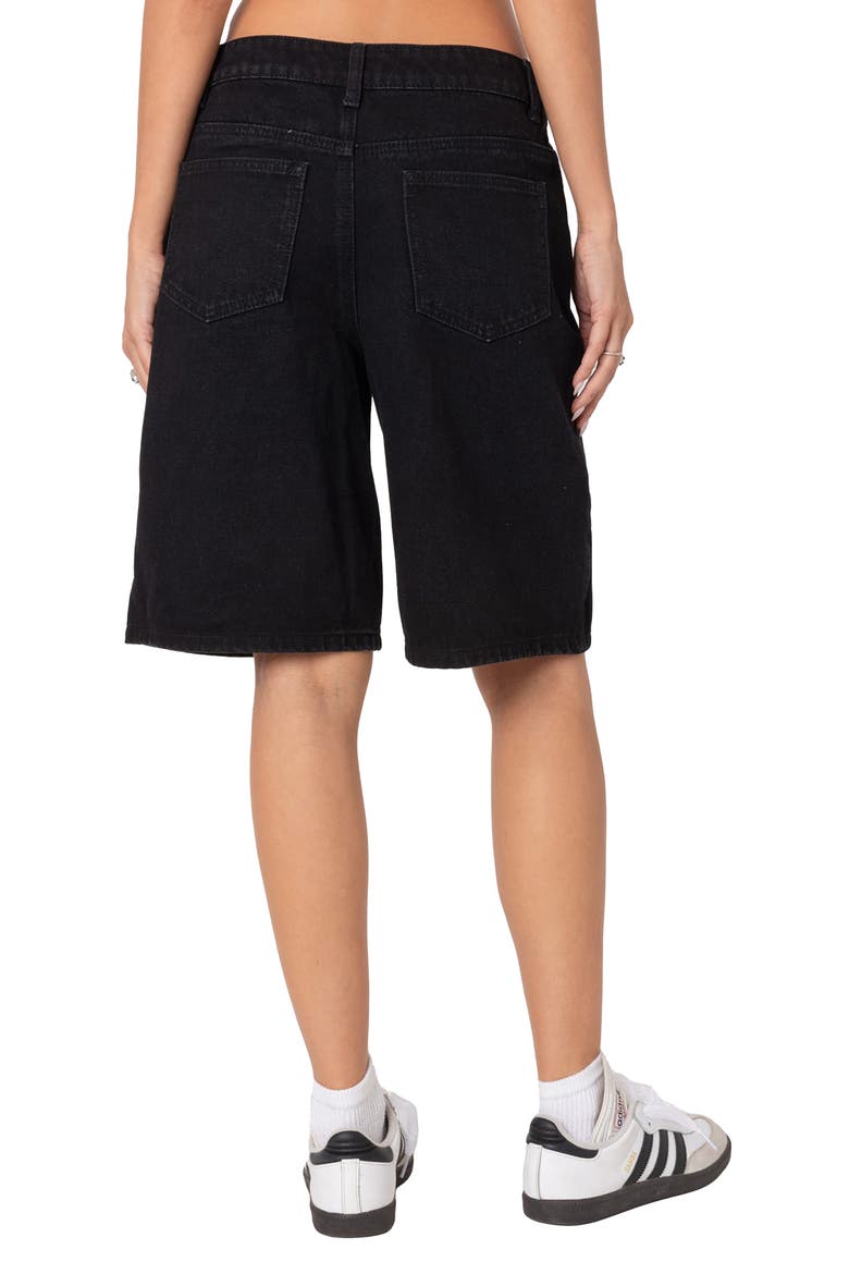 Jacqui Low Rise Denim Bermuda Shorts, Alternate, color, BLACK