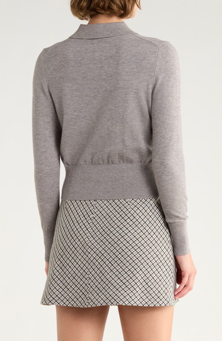 Elodie Polo Sweater, Alternate, color, Heather Grey