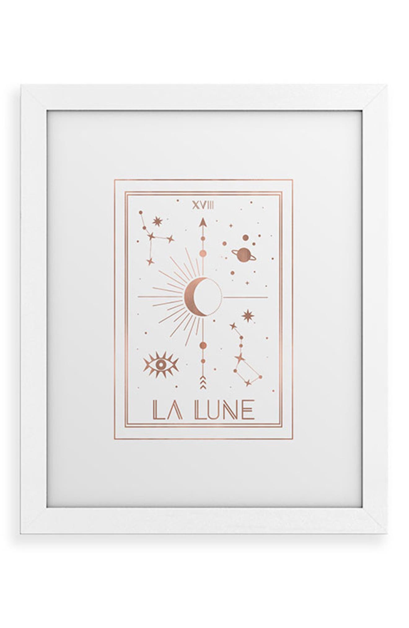 Deny Designs La Lune or the Moon Framed Art Print in White Frame 11X14 
