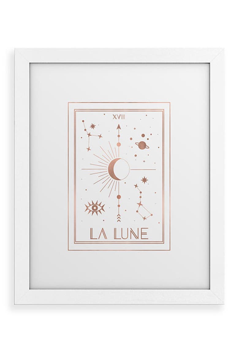 La Lune or the Moon Framed Art Print, Main, color, WHITE FRAME 8X10