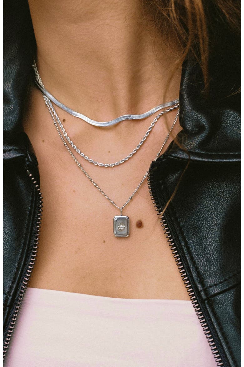Starlight Necklace, Alternate, color, Silver
