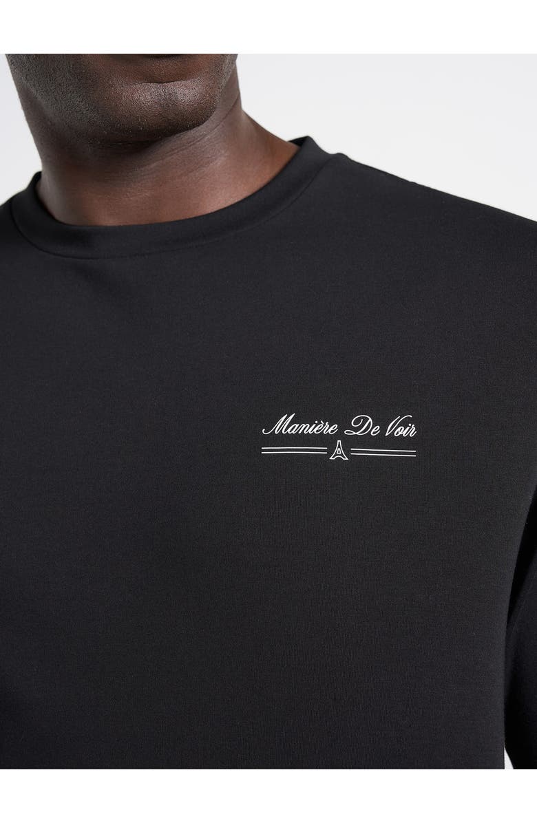 Manière De Voir Kian Circuit De Monaco Cotton T-Shirt, Alternate, color, Black