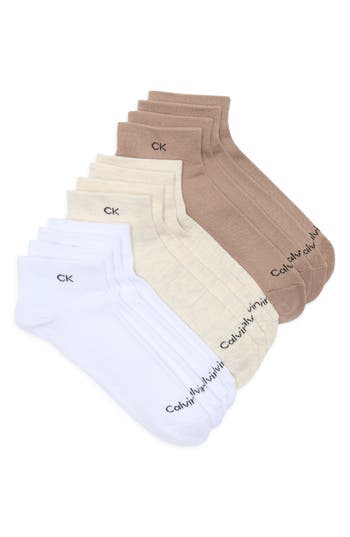 Calvin Klein 6-pack Quarter Cut Socks In Multi
