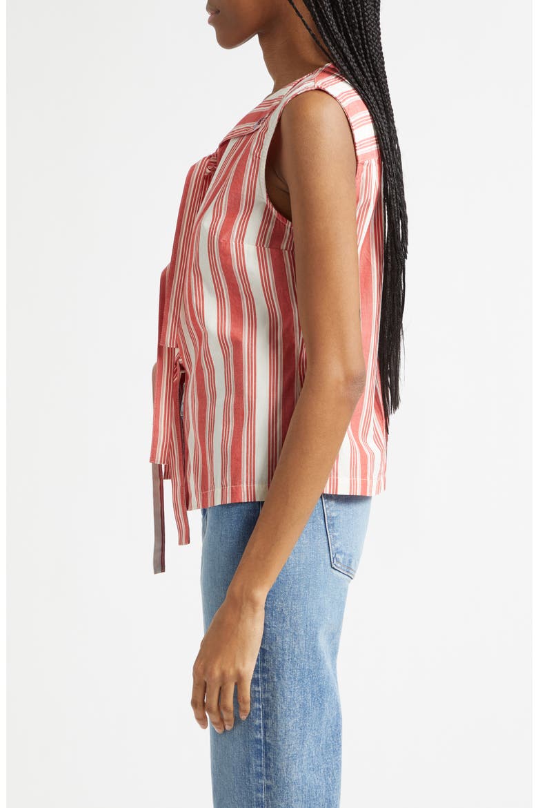 Stripe Organic Cotton Vest, Alternate, color, SCARLET TROT