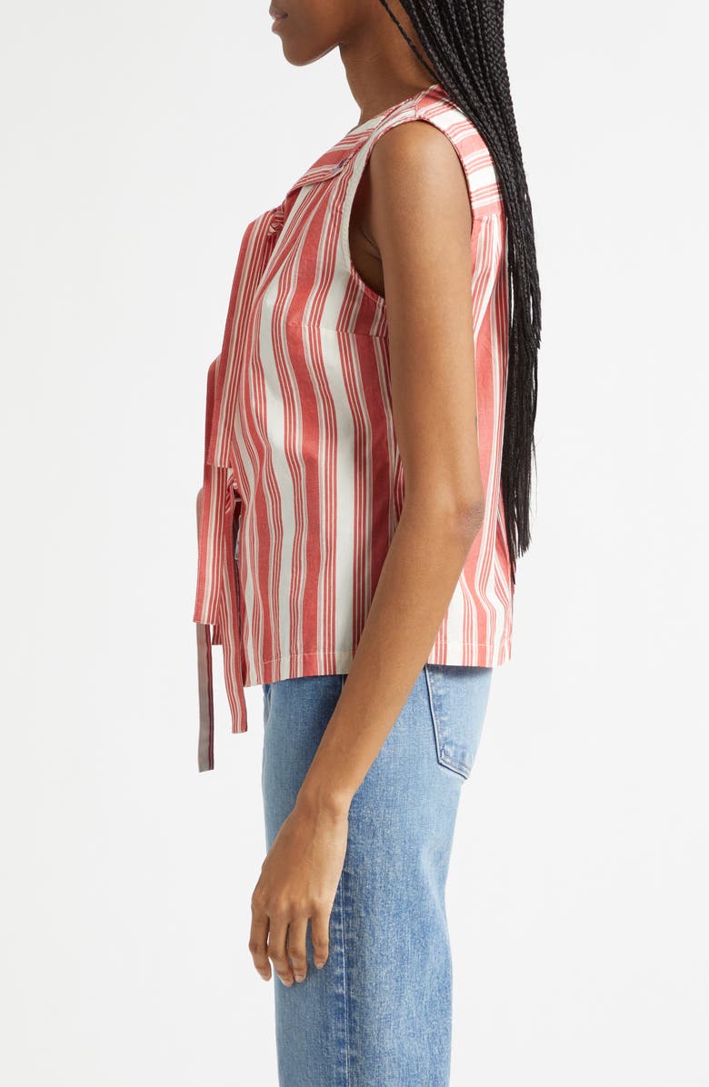 Stine Goya Stripe Organic Cotton Vest, Alternate, color, Scarlet Trot