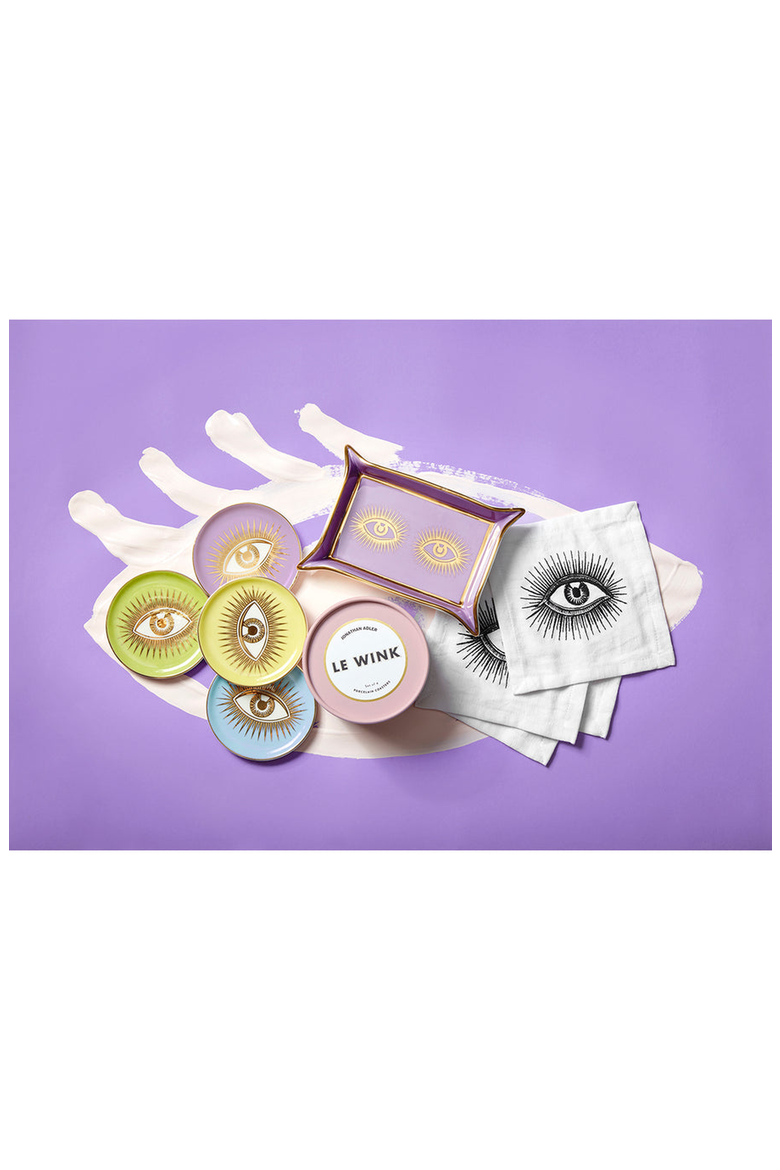 Le Wink Coaster Set, Alternate, color, Multicolor