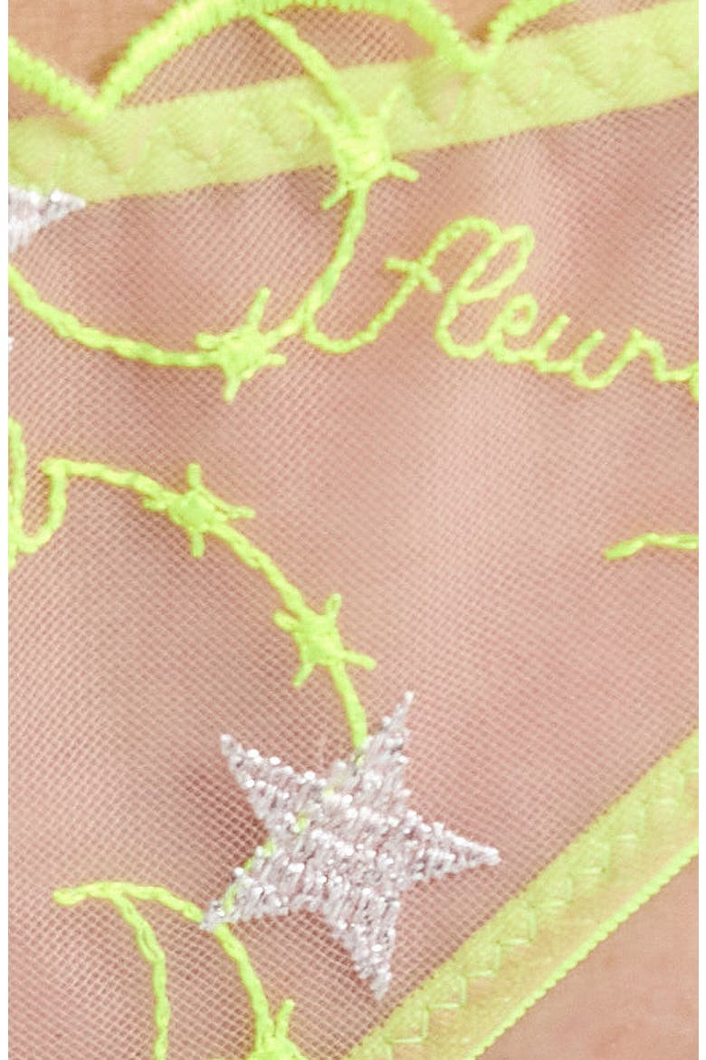Etoile Embroidered Thong, Alternate, color, NEON YELLOW