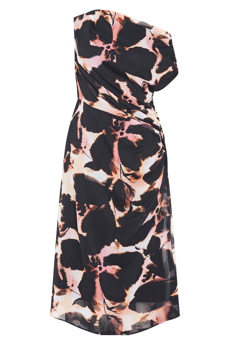 Vivid Floral One-Shoulder Maxi Dress, Alternate, color, SUNSET BLOOM