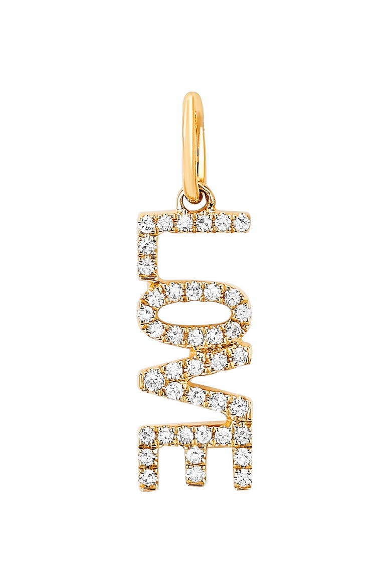Diamond Love Pendant Charm, Main, color, DIAMOND/ YELLOW GOLD