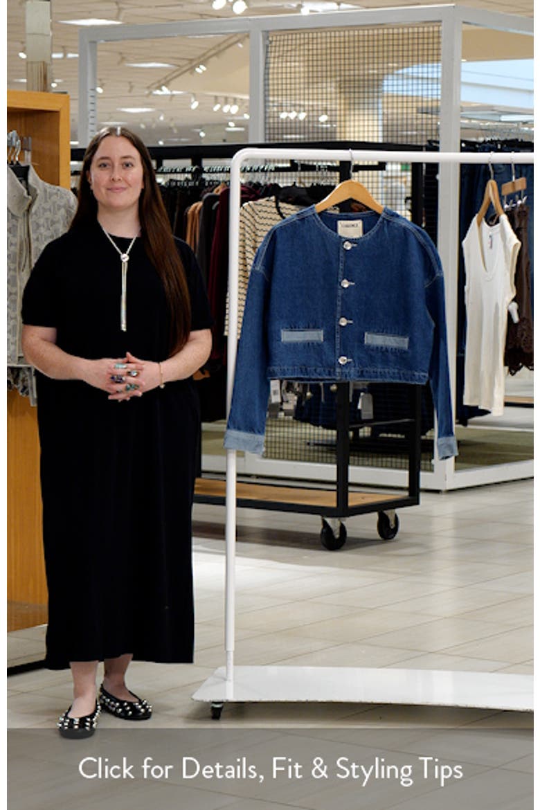 Verona Collarless Cropped Denim Jacket video